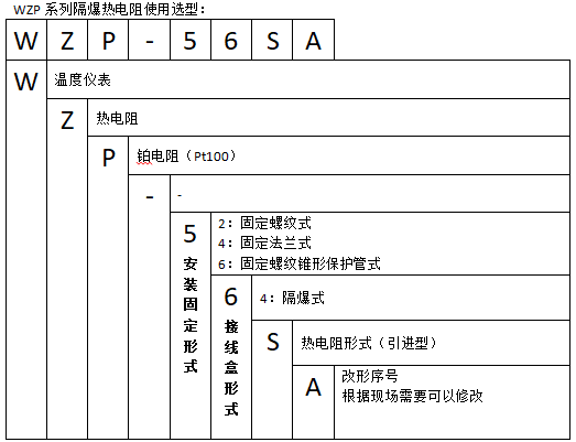 WZPK-146T無固定防爆鎧裝熱電阻使用選型