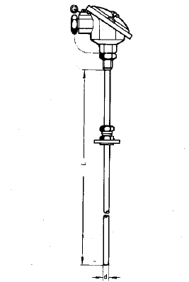 WZPK-523S可動卡套法蘭防濺式鎧裝鉑熱電阻安裝圖片