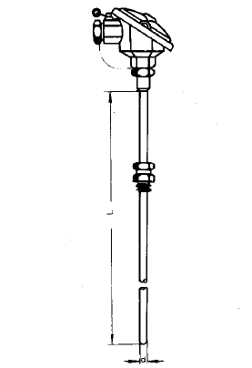 WZPK-324S可動卡套螺紋防濺式鎧裝鉑熱電阻安裝圖片