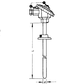 WRN-330-F活動(dòng)法蘭燒結(jié)四氟耐腐熱電偶安裝圖片