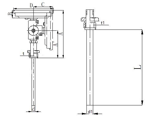 WSS-571可動(dòng)外螺紋萬向抽芯式雙金屬溫度計(jì)安裝圖片