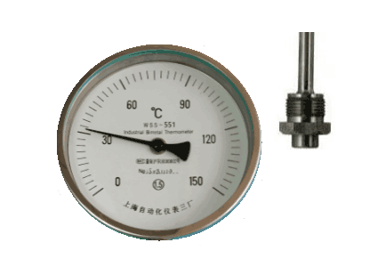 WSS-551可動(dòng)外螺紋軸向抽芯式雙金屬溫度計(jì)