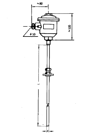 WREK-446T固定卡套法蘭鎧裝隔爆熱電偶安裝圖片